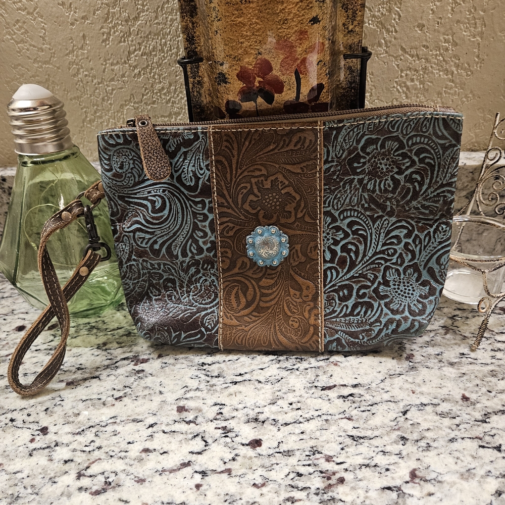 🖤Myra Bag Brown and Blue Patterned Women's Clutch